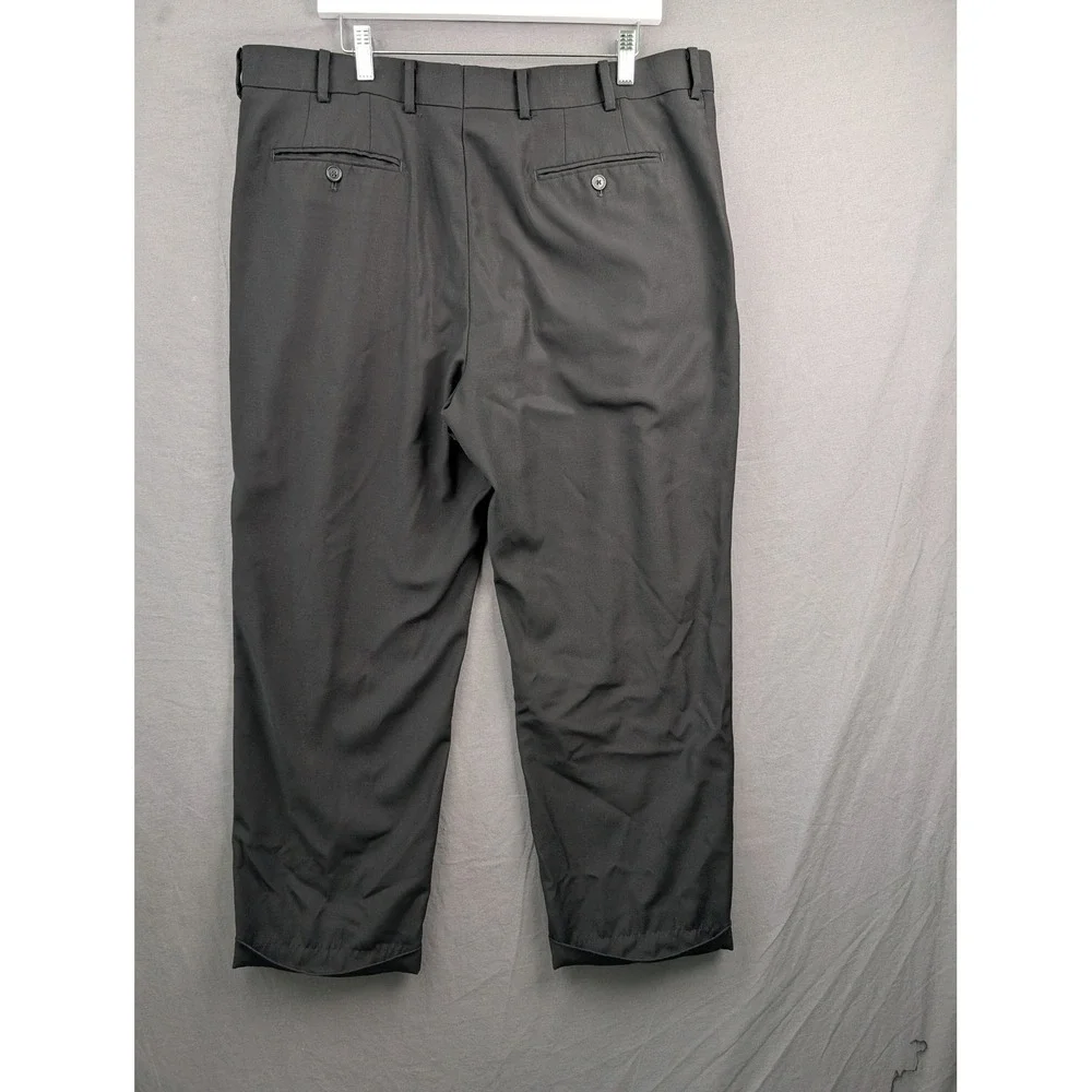 Beverly Hills Polo Club Mens Black Pleated Dress Pants 39W Regular Cuffed Slacks